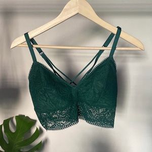 Green lace bralette